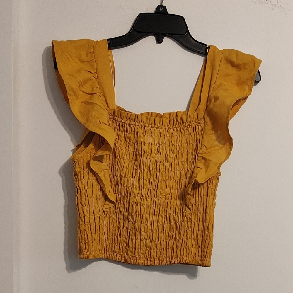 Yellow Ruffled Women's Top